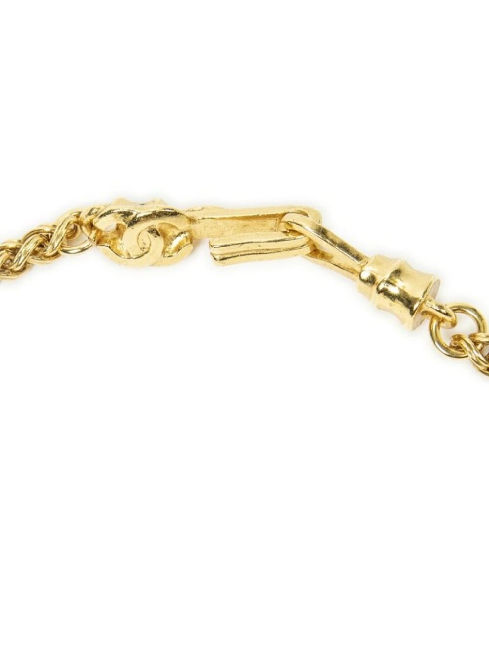 ★SOLD★ Chanel CC Logo Pendant Necklace Gold Plated - Picture 3 of 4